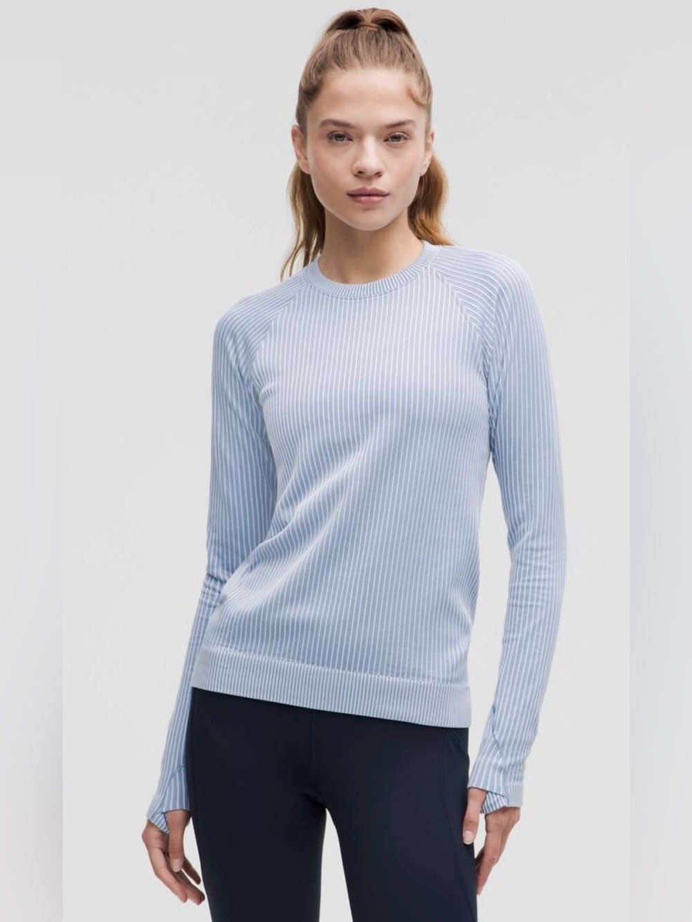 Lululemon Rest Less Pullover Rib Blue Willow / Windmill